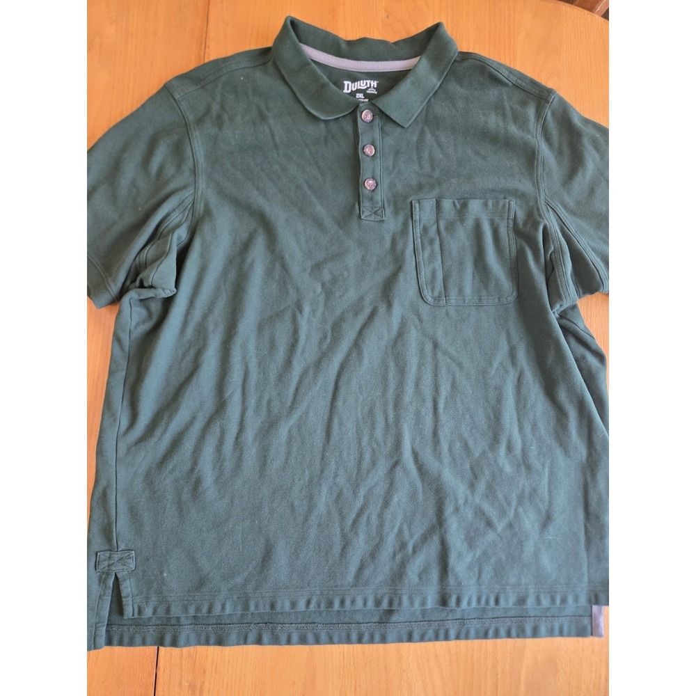 Duluth Trading Heavy Duty Cotton Polo Mens 2XL Forest Green Big And Tall EUC